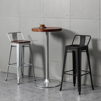 מודרני ברזל יצוק בר כיסא בר, שולחן ריהוט הבית בסגנון רטרו קפה כסאות בר למטבח דלפק כיסא גבוה מטר כסא בר